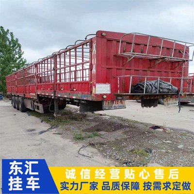 購(gòu)銷13米16高倉(cāng)欄半掛車 12米拖車平板半掛貨車 出口二手集裝箱車